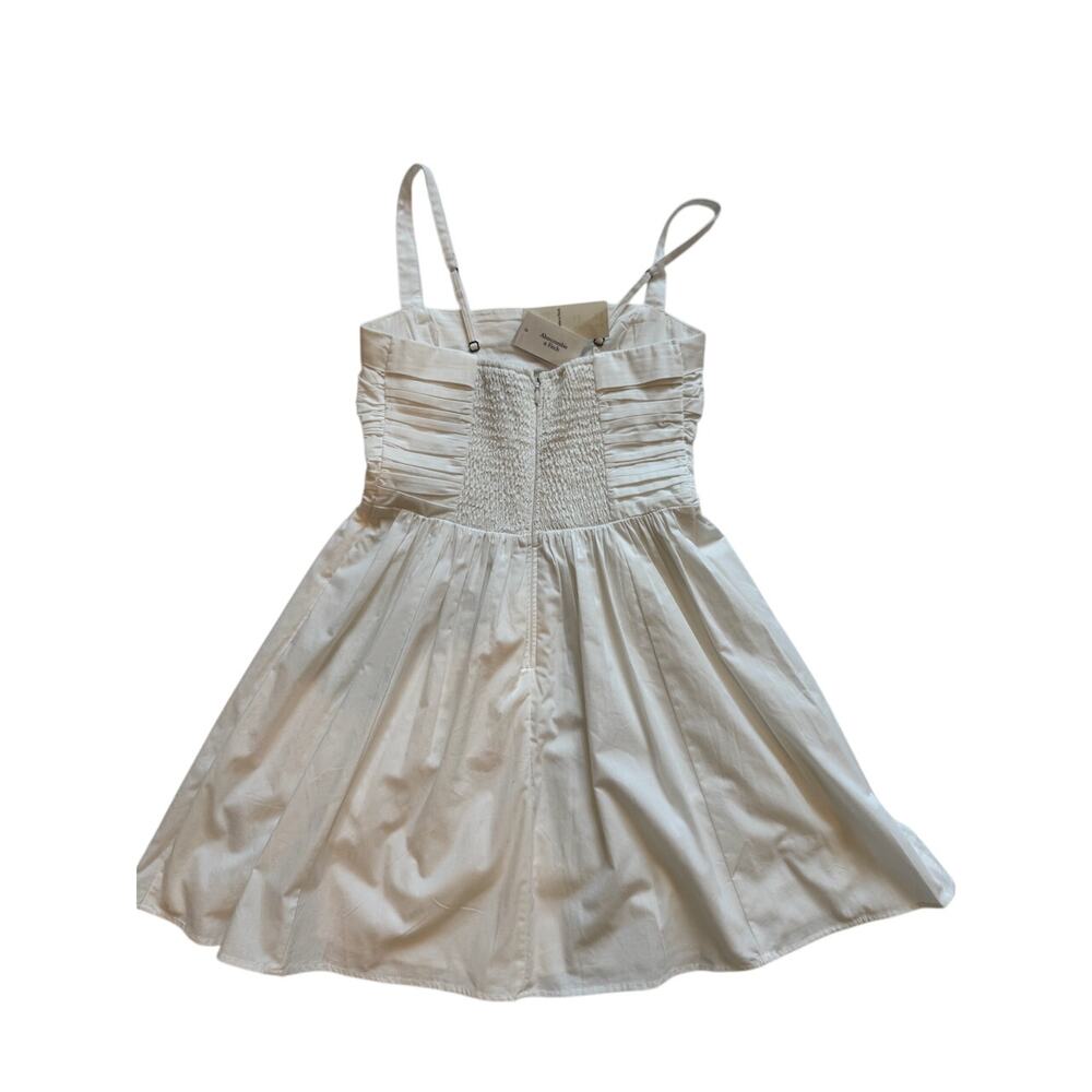 Abercrombie Fitch Emerson Poplin Mini Dress White S Bridal Shower Coquette NWT - Picture 3 of 16